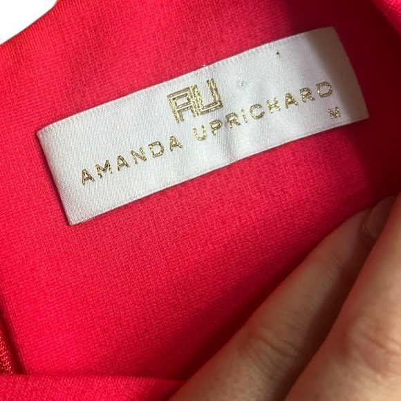 Amanda Uprichard Short Sleeve Bright Coral Pink Pleated Pocket Dress Medium - Picture 6 of 10